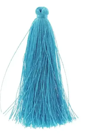 Pompon imitation soie 63-66 mm Turquoise x1 Offerta Lampo