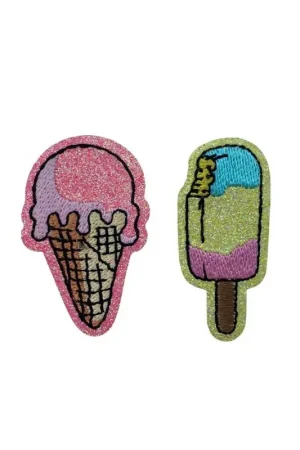 Reso Gratuito Applicazione Termoadesiva Patch Ricamo Gelato Glitter Alto 5 Cm