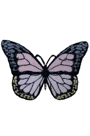 Applicazione Termoadesiva Patch Ricamo Farfalla Rosa 7x5 Cm Must-Have
