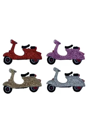 Applicazione Moto Patch Termoadesiva Ricamo Glitter Moto 6x4 Cm Spedizione Gratuita