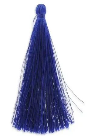 Promozione Pompon imitation soie 88-93 mm Bleu x1