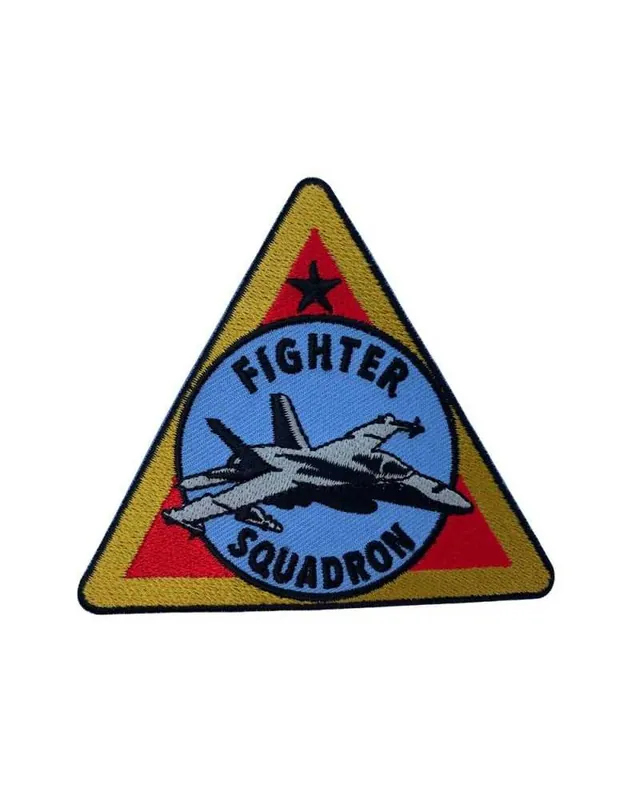 Ultime Pezzi Applicazione Patch Termoadesiva Ricamata Fighter Squadron Triangolo 85x100 mm
