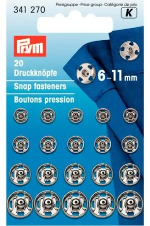 Non Perdere Bottoni a pressione - Bottoni a pressione per cucire - 6 a 11 mm - Prym