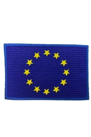 Applicazione Termoadesiva Ricamo Bandiera Europa Patch Stelle 8x5 Cm Offerta Lampo