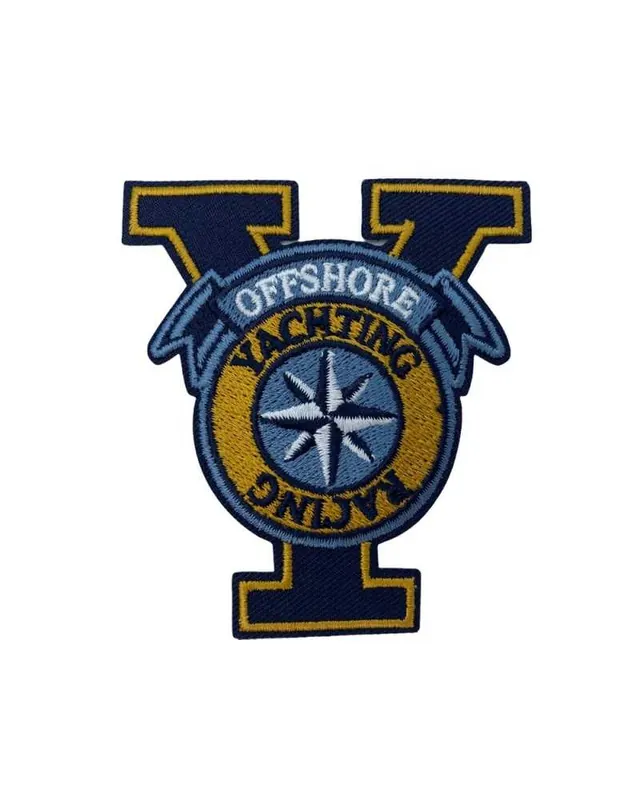 Offerta Lampo Applicazione Termoadesiva Blu Ricamo Yachting Y Offshore Racing Stella Rosa Venti 8x7 Cm
