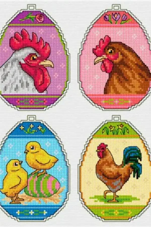 Promozione Esclusiva Kit di punto croce - Set di Uova di Pasqua - Orchidea