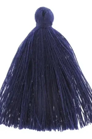 Consegna Rapida Pompon imitation coton 43-46 mm Bleu Nuit x1