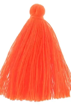 Pompon imitation coton 43-46 mm Orange Fluo x1 Non Perdere
