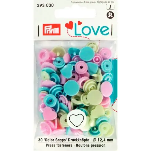 Bottoni a pressione - 30 bottoni a cuore - 12,4 mm - Prym Prezzo Conveniente
