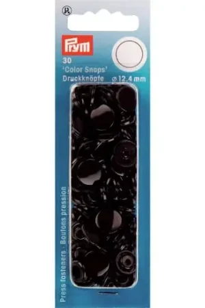 Bottoni a pressione - 30 bottoni pressioni a ribadire  nero - 12.4 mm - Prym Offerta Limitata
