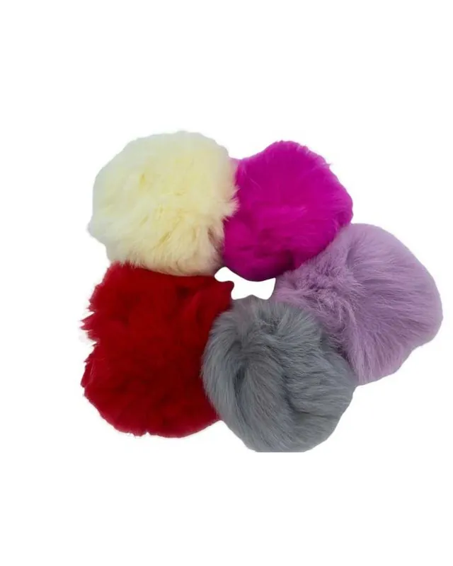 Must-Have Applicazione Pon Pon Pelliccia Vera Rabbit Asola Elastica Alto 5 Cm