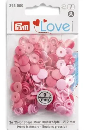 Super Prezzo Bottoni a pressione - 36 bottoni rosa rotondi - 9 mm - Prym