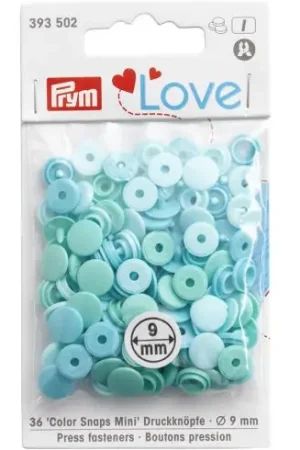 Più Venduto Bottoni a pressione - 36 bottoni tondi blu-verde - 9 mm - Prym