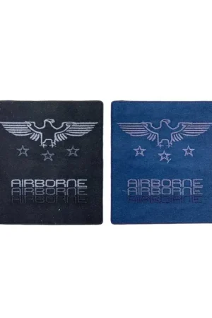 Applicazione Toppa Patch Termoadesiva Tessuto Eco Camoscio Ricamo Aquila Airborne Stelle 11x10 Cm Non Perdere