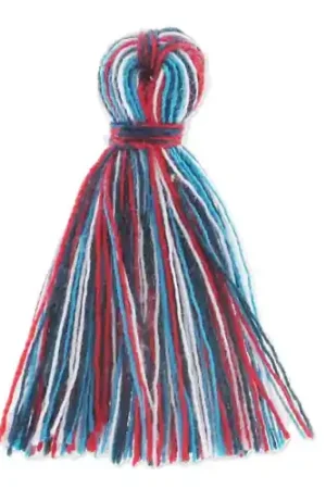 Spedizione Espresso Pompon imitation coton 27-30 mm Bleu/Rouge