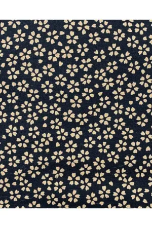 Tessuto Giapponese, Tessuto Nero con Disegno Floreale Non Perdere