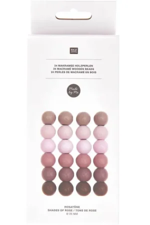 Compra Oggi Stesso Perle in Legno per Macrame 25 mm Toni Rosa - Rico Design