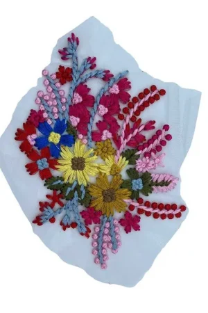 Compra Oggi Stesso Applicazione Base Tulle Ricamo Fiore Cucire Alta 19x13 Cm