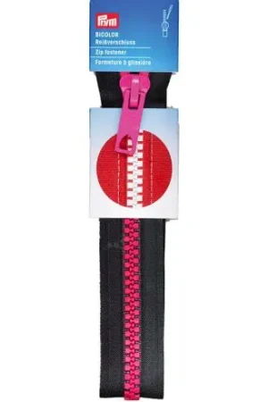 Must-Have Chiusura separabile - Chiusura con cerniera Bicolore - Grafite/fuschia - 40 cm - Prym