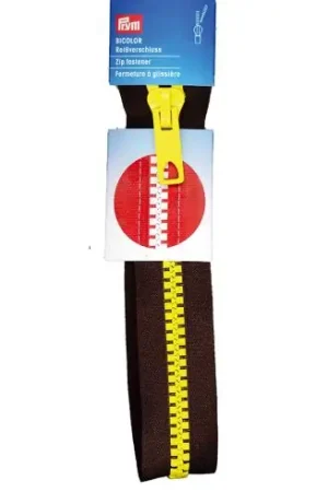 Chiusura separabile - Chiusura Bicolore - Marrone scuro/giallo - 40 cm - Prym Pagamento Sicuro