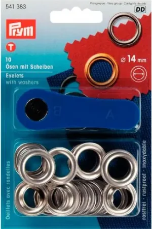 Acquista Ora Occhielli e rivetti - 10 occhielli argento - 14 mm - Prym