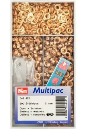 Occhielli e rivetti - 500 occhielli color ottone dorato - 5 mm - Prym Offerta Limitata