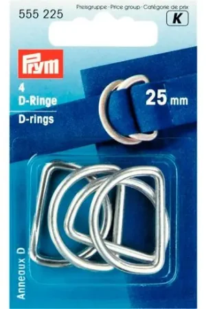 Accessorio per la borsa - Anelli in D - 25 mm argento - Prym Affare