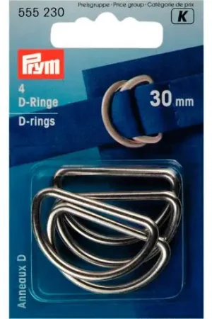 Nuova Collezione Accessorio per la borsa - Anelli in D - 30 mm argento - Prym