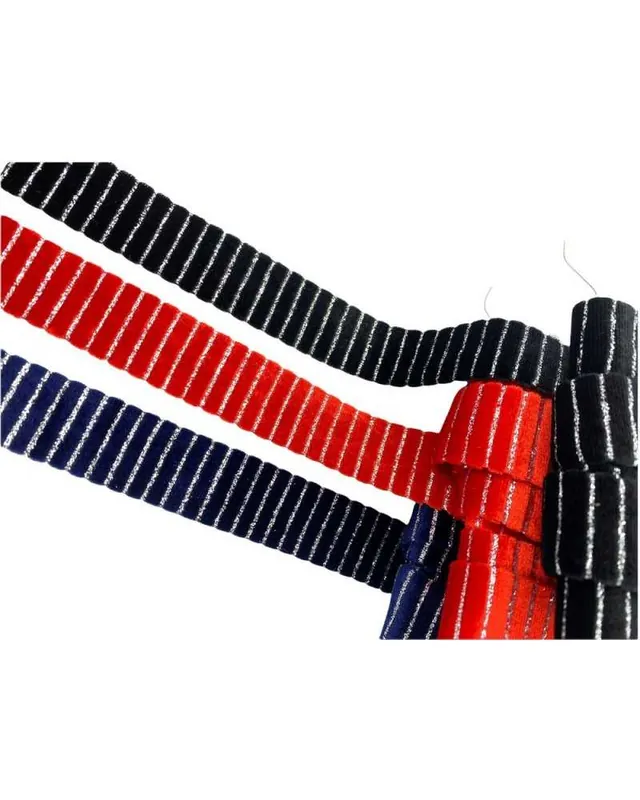 50 Cm Nastro Passamaneria Elastico Double Face Riga Verticale Lurex Glitter Velluto Tipo Seta Alto 25 Mm Subito Disponibile