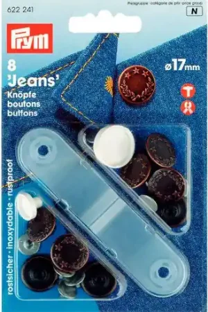 Professionale Bottoni di jeans - 8 bottoni di rame - 17 mm - Prym