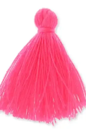 Pompon imitation coton 27-30 mm Rose Fluo x1 Consegna Rapida