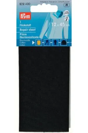 Super Prezzo Rinforzi Ferro su ferro - Parte di riparazione termoadesiva cotone nero - Prym
