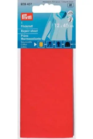 Popolare Rinforzi Ferro su ferro - Parte di riparazione termoadesiva cotone rosso - Prym