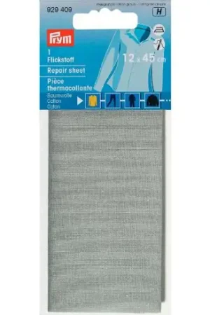 Rinforzi Ferro su ferro - Parte di riparazione termoadesiva cotone grigio - Prym Offerta Limitata