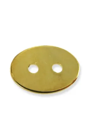 Bouton ovale lisse 15x11 mm doré à l'or fin x1 Promo Stagionale