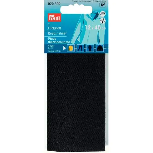 Rinforzi Ferro su ferro - Parte di riparazione termoadesivo twill cotone nero - Prym Super Prezzo