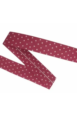 Pagamento Sicuro Passamaneria Sbieco Ripiegato Ciliegia Pois Bianco Stampa Alto 20 Mm
