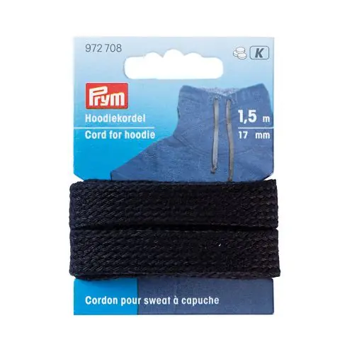 Cavi e Cordonieri - Cavo per felpa con cappuccio 17 mm nero - Prym Prezzo Ridotto