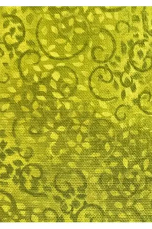 Professionale Wilmington Prints Essentials, Tessuto Verde Chiaro con Rami e Foglie