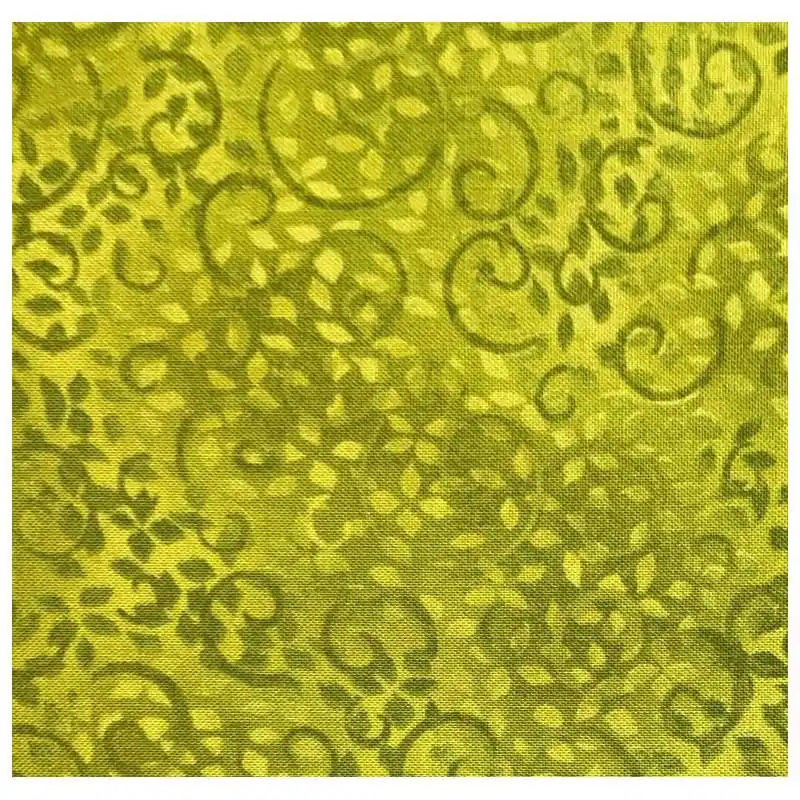 Professionale Wilmington Prints Essentials, Tessuto Verde Chiaro con Rami e Foglie