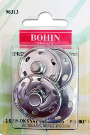 Bottoni a pressione - 2 bottoni pressione a cucire argentato - 30 mm - Bohin Must-Have