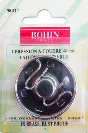 Saldi Bottoni a pressione - Bottone a pressione in ottone placcato argento - 40 mm - Bohin