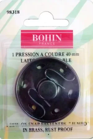 Bottoni a pressione - Bottone della pressa per cucire in ottone nero - 40 mm - Bohin Offerta