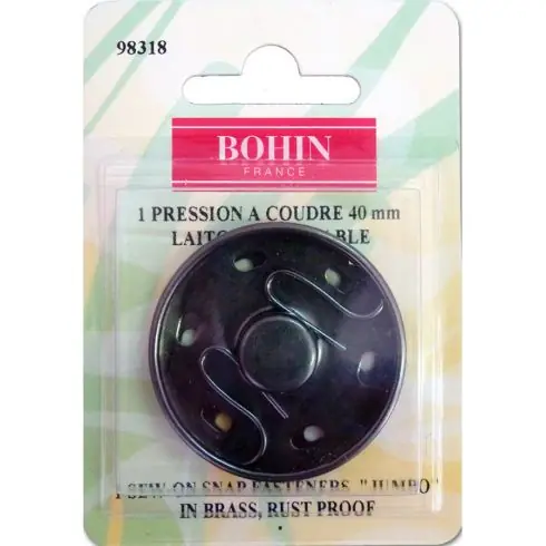 Bottoni a pressione - Bottone della pressa per cucire in ottone nero - 40 mm - Bohin Offerta