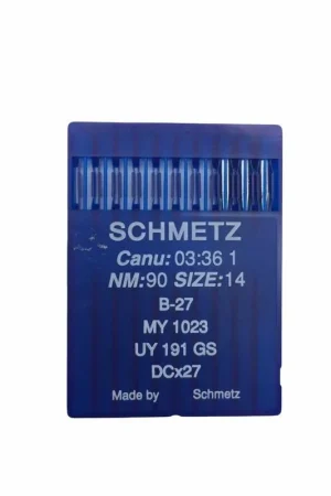 10 Aghi Schmetz Macchina Taglia Cuci Industriale NM:90 SIZE:14 B27 MY1023 UY191GS DCx27 Prezzo Ridotto