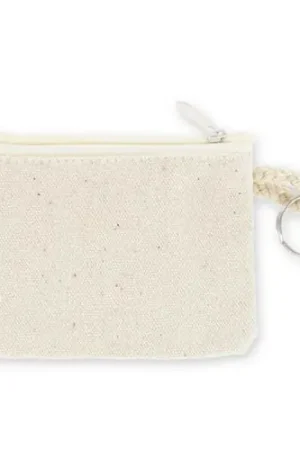 Promozione Esclusiva Porte-monnaie en coton avec anneau 11,5x9 cm Naturel x1