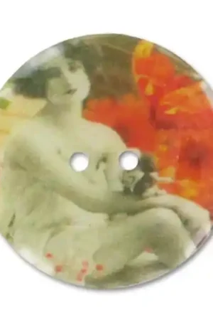 Bouton imprimé 28 mm Romantique x1 Prezzo Basso