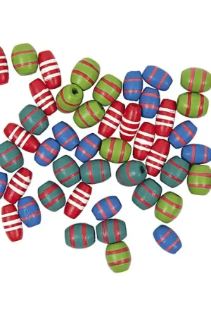 Ultima Occasione Confezione da 36 Perline Rigate in Legno - Rico Design