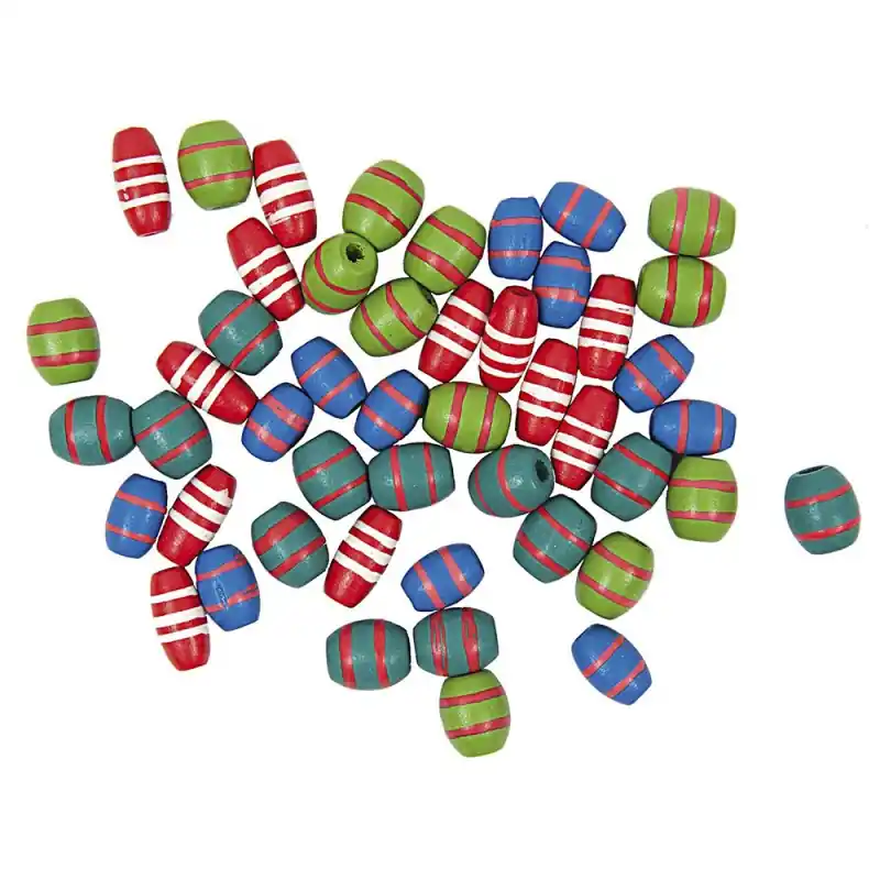 Ultima Occasione Confezione da 36 Perline Rigate in Legno - Rico Design