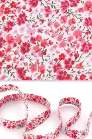 Biais en tissu Liberty - Phoebe - Rose x 1m Quantità Limitata